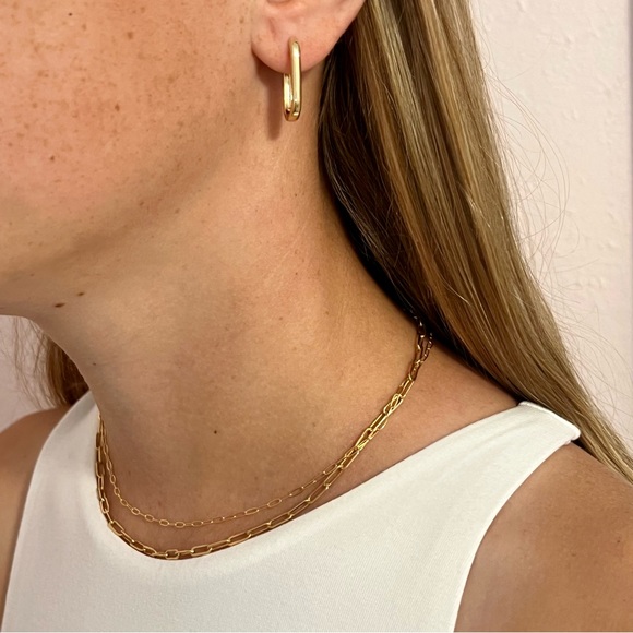 14k Gold Filled 3mm Paperclip Chain Necklace - Picture 2 of 10